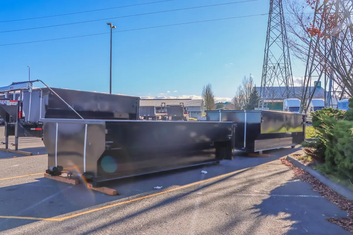 Roll-off dumpster ready for waste disposal at job site for Construction Dumpster Rental in West Norriton